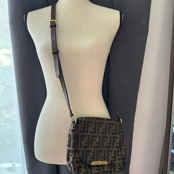 Fendi small zucca canvas artic crossbody brown fabric - Picture 5 of 12